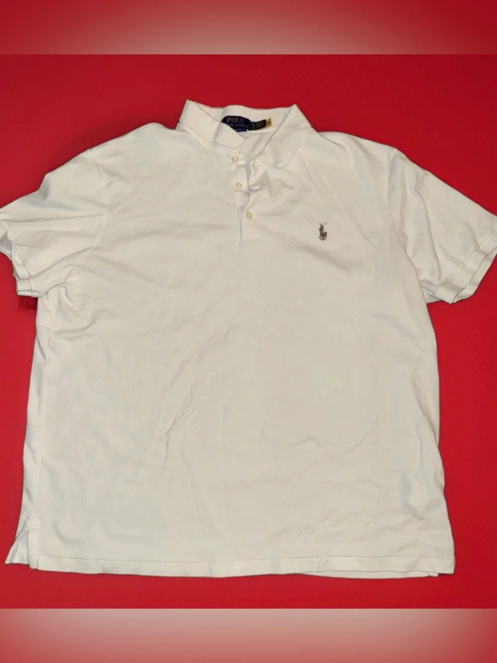 Polo Ralph Lauren Polo Mens XL White Flesh Pony Short Sleeve Preppy Classic Fit